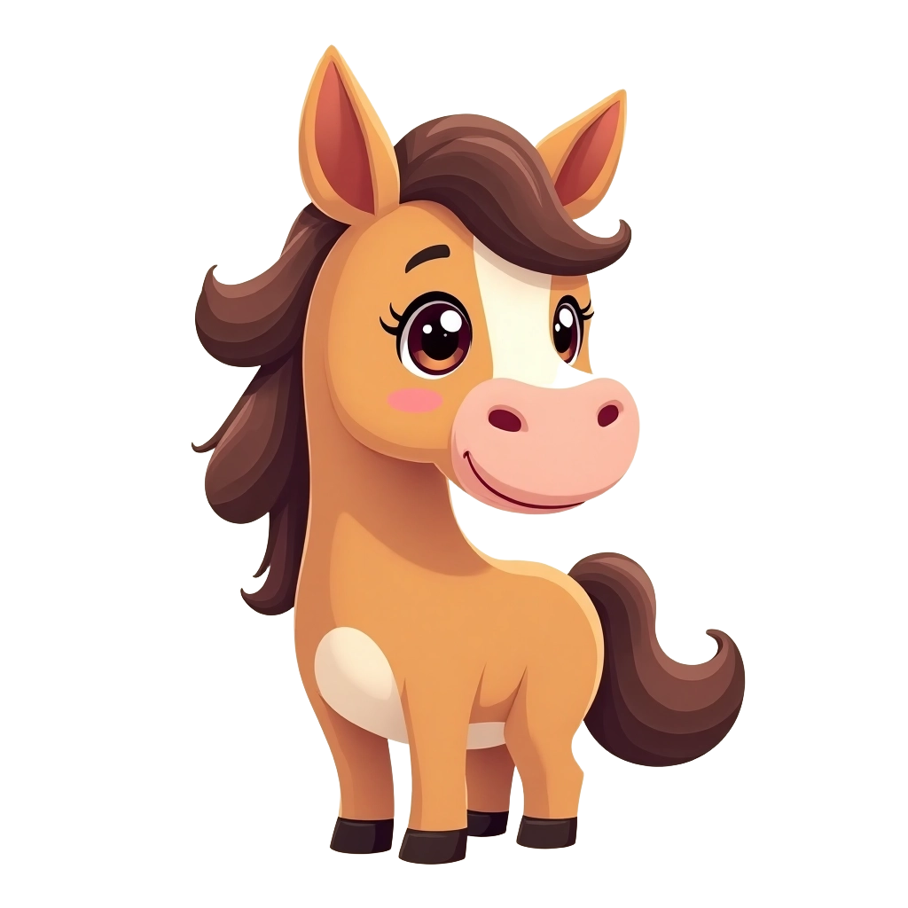 Cute Cartoon Horse